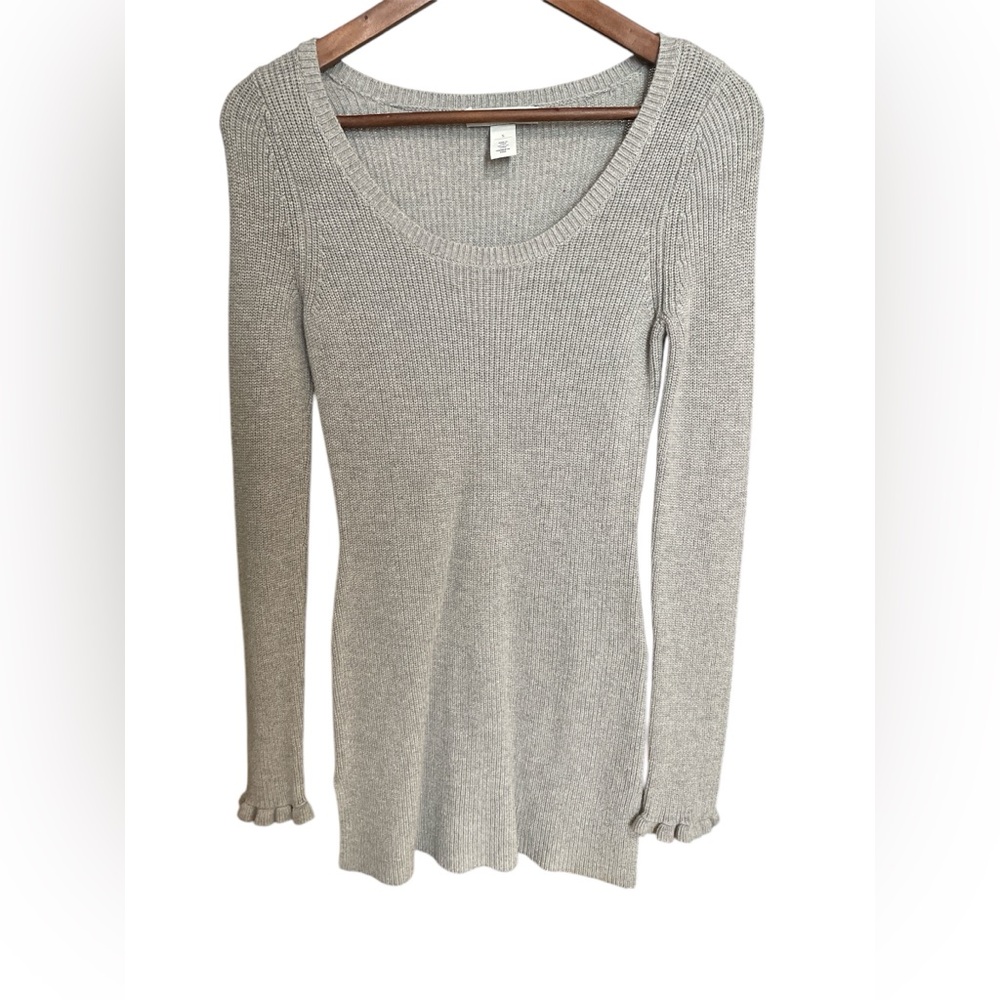 White House Black Market Gray Knit Midi Dress